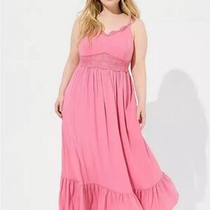 Torrid Pink Lace Maxi Dress